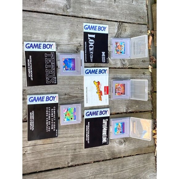 Original Nintendo Game Boy Console Bundle Lot W/ 5 Games, Vintage Case & Manuals - Picture 2 of 7